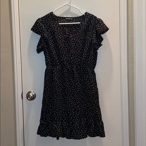Black polka dot dress